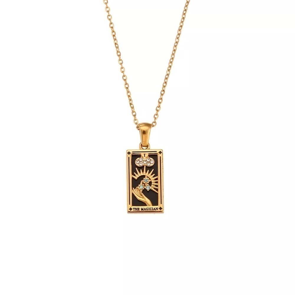 Waterproof 18k gold  plated tarot pendant